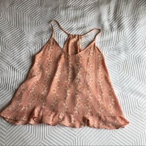 Pink frilly tank